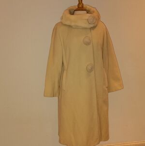 Vintage Mink Collar Ivory Coat